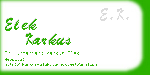 elek karkus business card